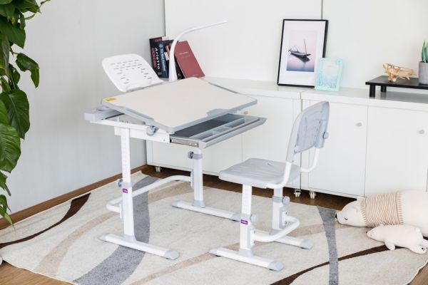Комплект растущая парта и стул Cubby Disa Grey