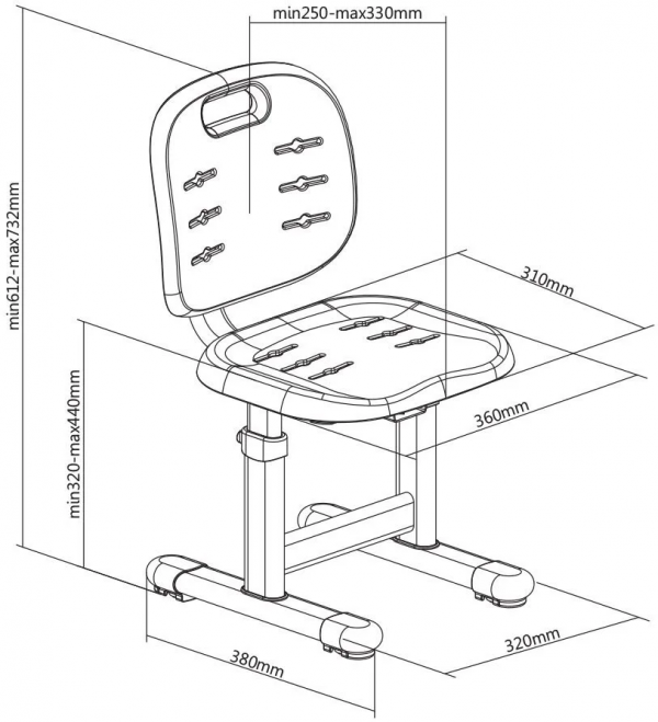 Растущий стул FunDesk SST2 Grey