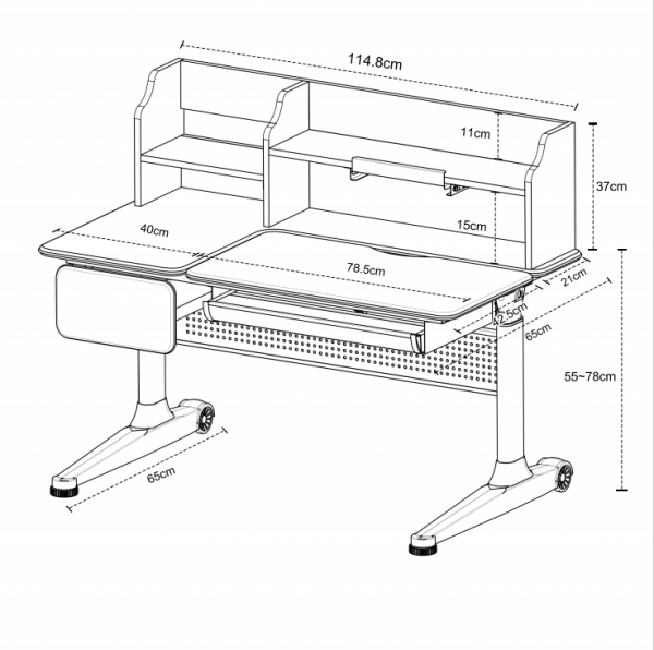 Растущая парта Cubby Abelia Grey