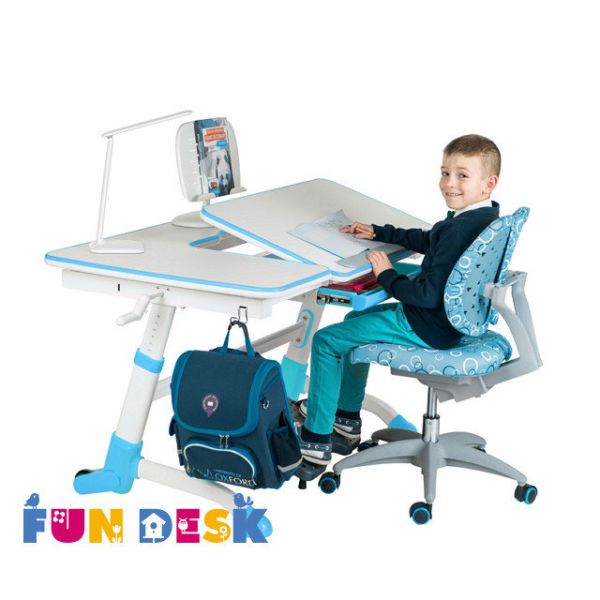 Парта FunDesk Amare Blue для школьника растущая