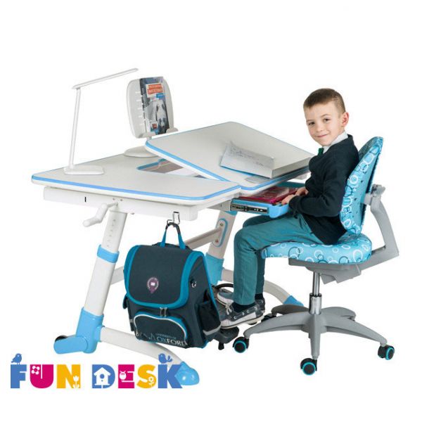 Парта FunDesk Amare Blue для школьника растущая
