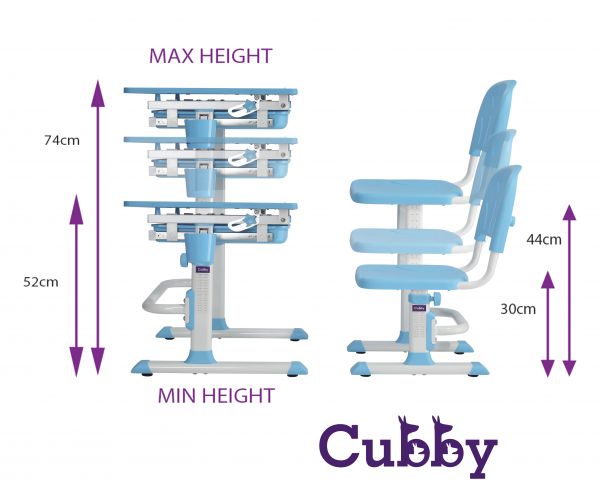 Парта и стул трансформеры Cubby Lupin WB