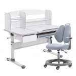 Парта Cubby Rimu Grey с креслом FunDesk Vetta II Grey