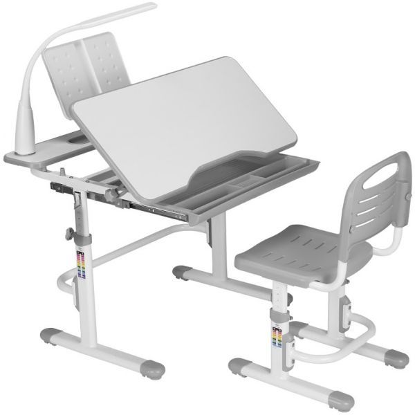 Комплект парта и стул Cubby Botero Grey с лампой FunDesk L1